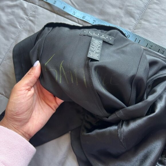 100% Silk Laundry By Shelli Segal Black Mini Dress Rhinestone y2k 6 - Picture 7 of 7